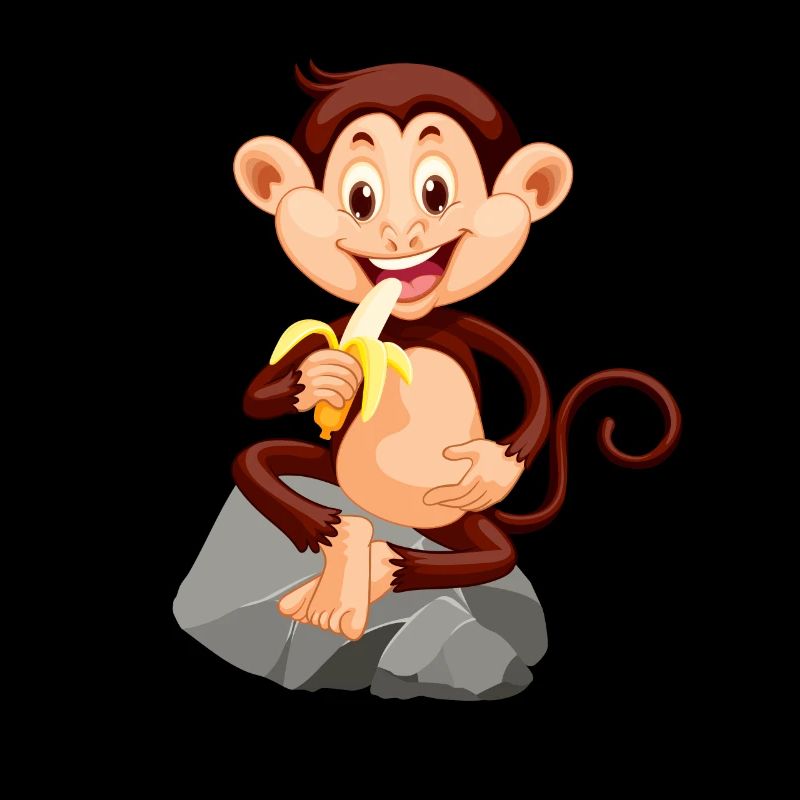 Affe mit Banane süßes Äffchen