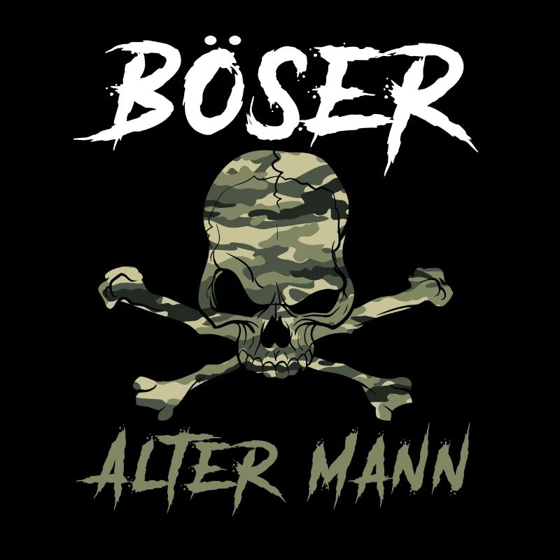 Böser alter Mann Camouflage Tarnmuster Totenkopf