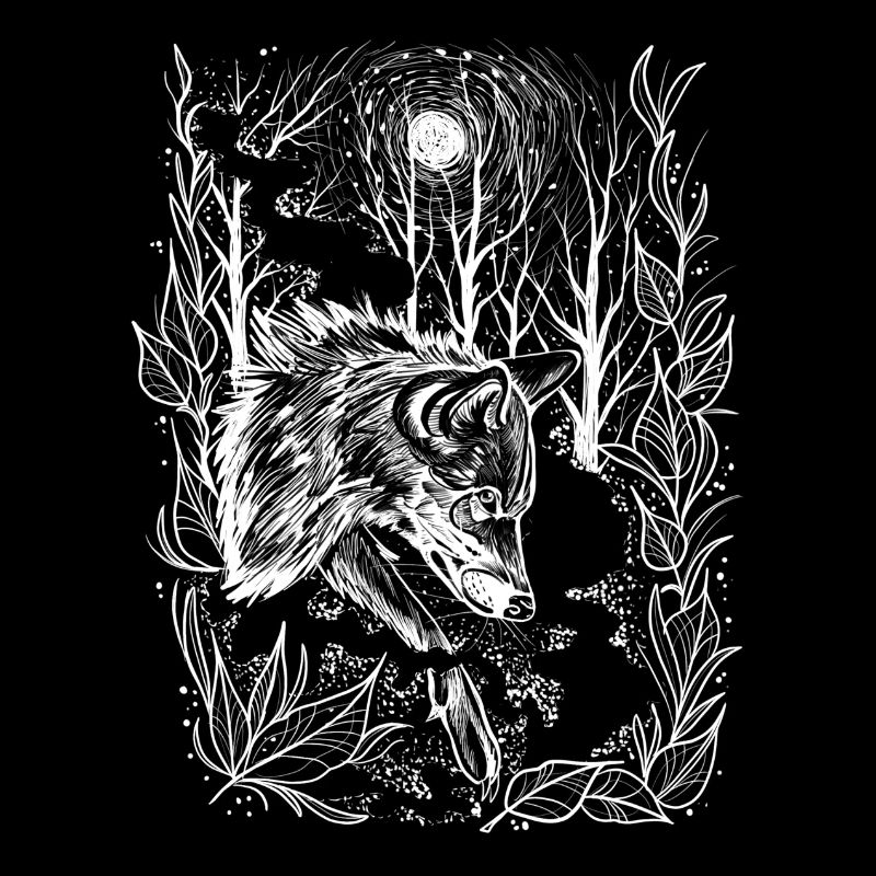 Wolf at night