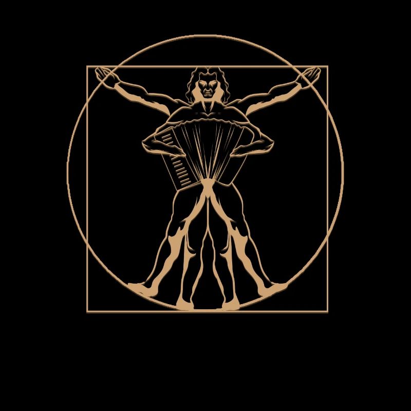 Accordion Vitruvian man gift