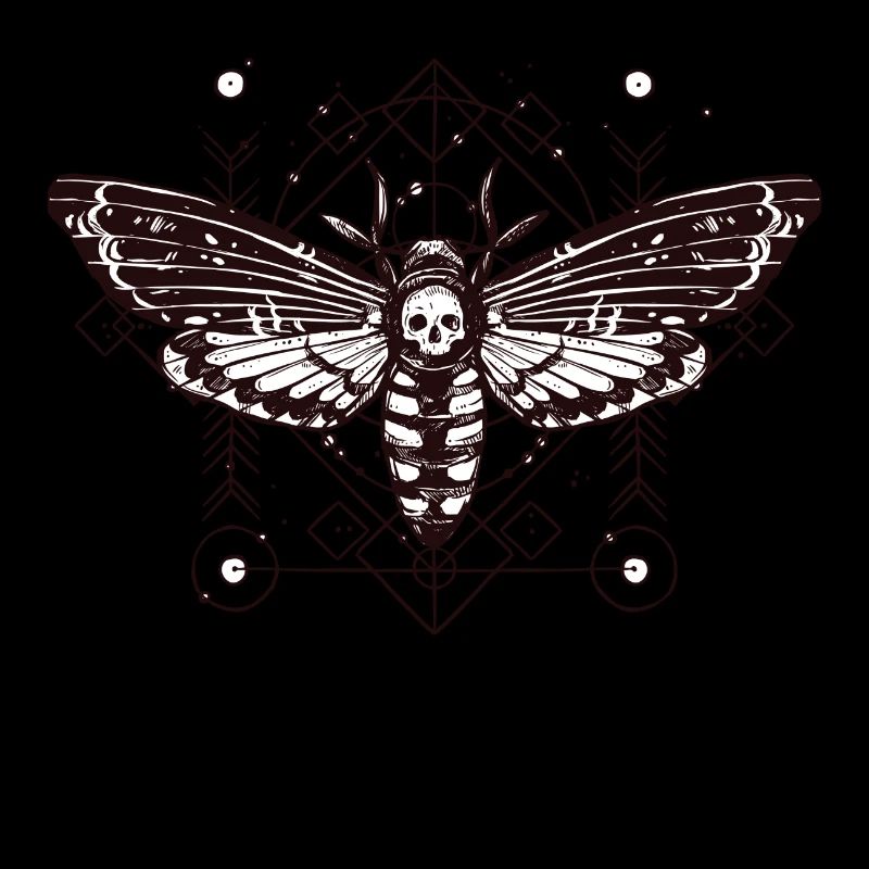 Moth Skull Schaedel Insect Tattoo Butterfly B