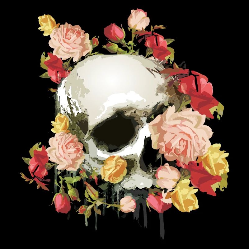 Skull with roses