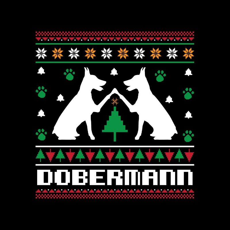 Modèle de tricot de Noël Doberman Noël laid