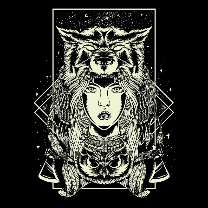 häuptling frau wolf eule schamane traum mystisch