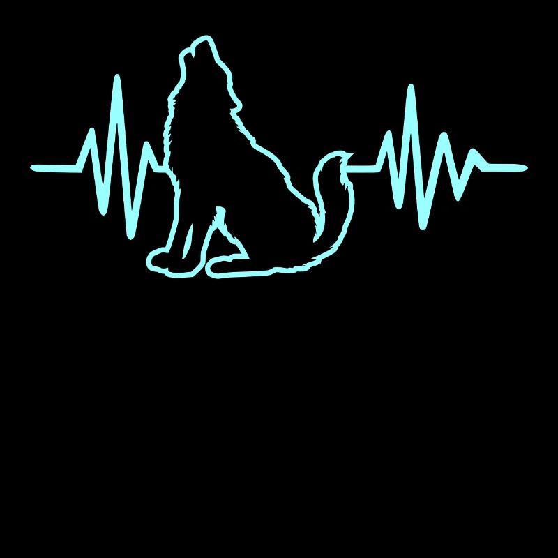 WOLF HERZSCHLAG TSHIRT GESCHENKIDEE TIER LUSTIG