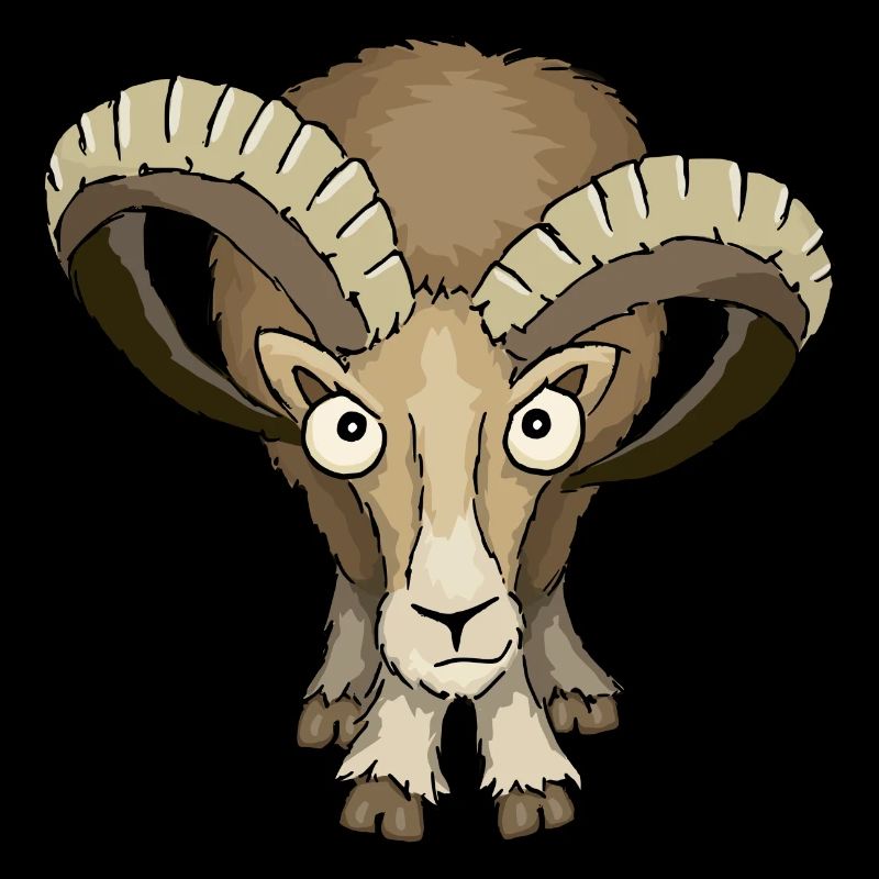 Mouflon ram Stock stare down Aries gift