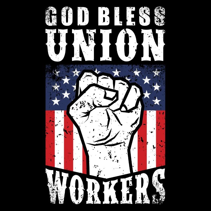 Gott segne Unionsarbeiter Pro Union Worker Protest Dark