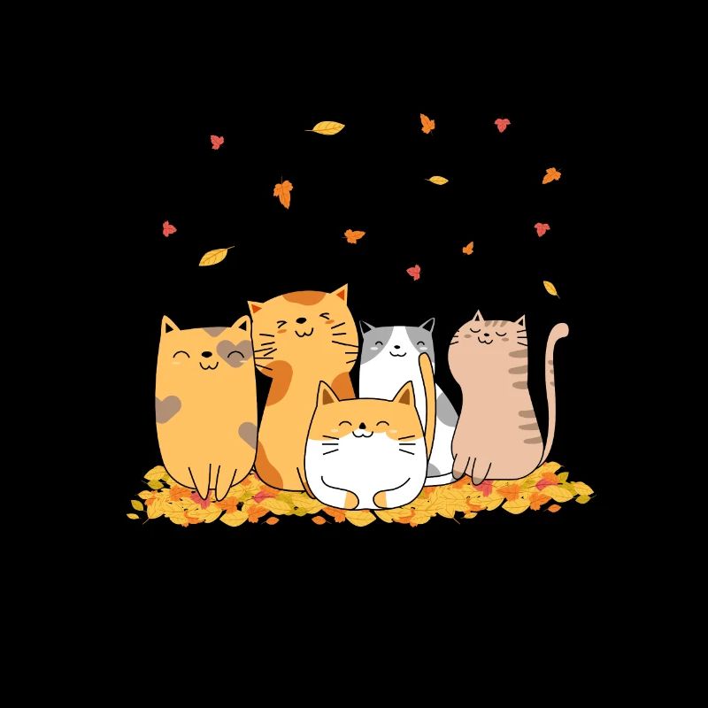 automne chat Octobre vent chat cadeau de feuille