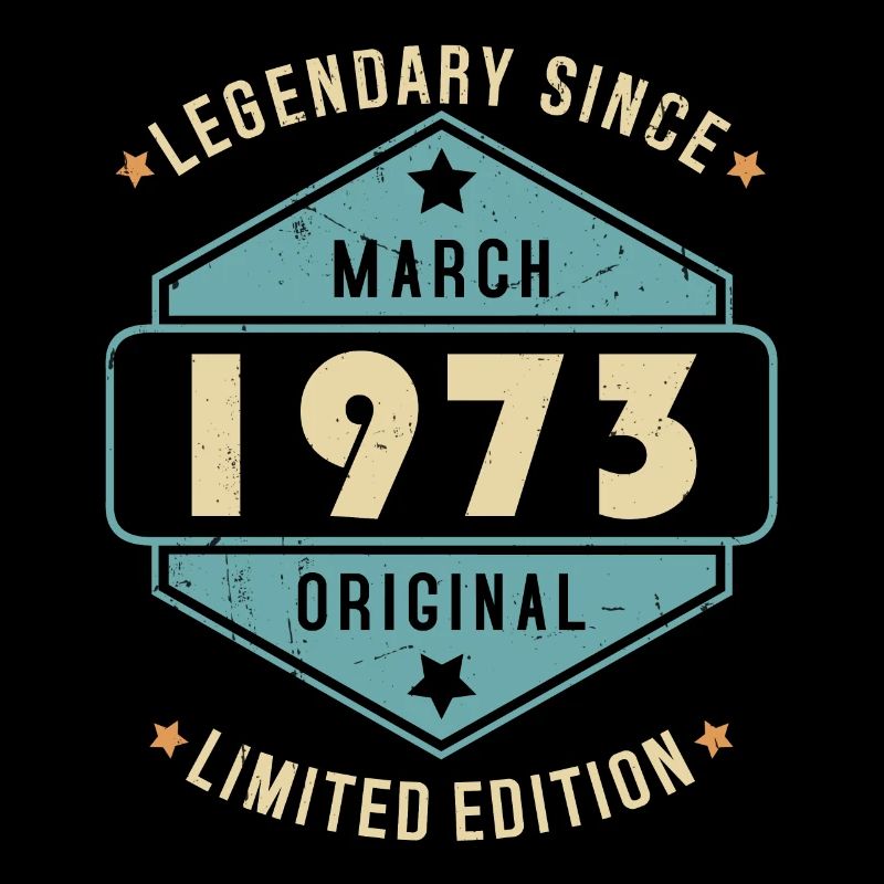Mars 1973 Vintage Retro Anniversaire