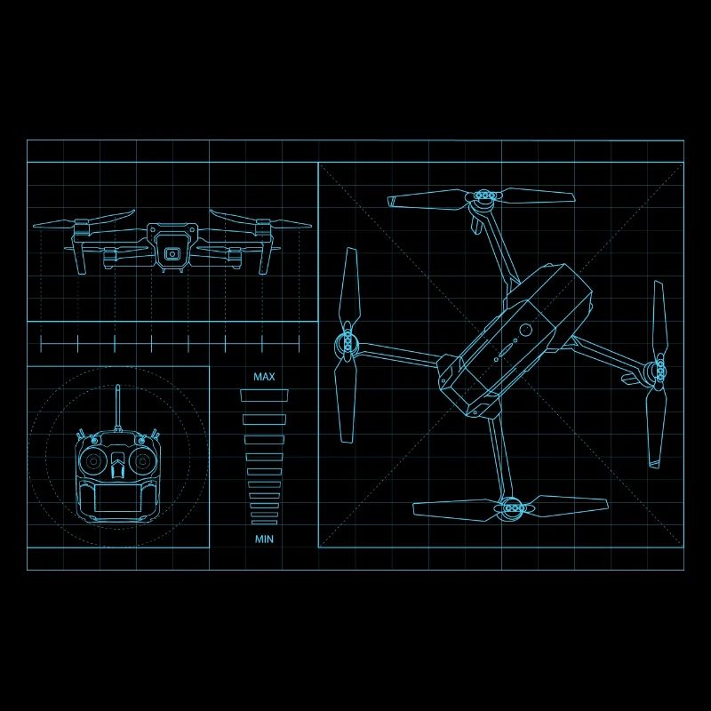 Drone Quadrocopter Blueprint Pilote de drone