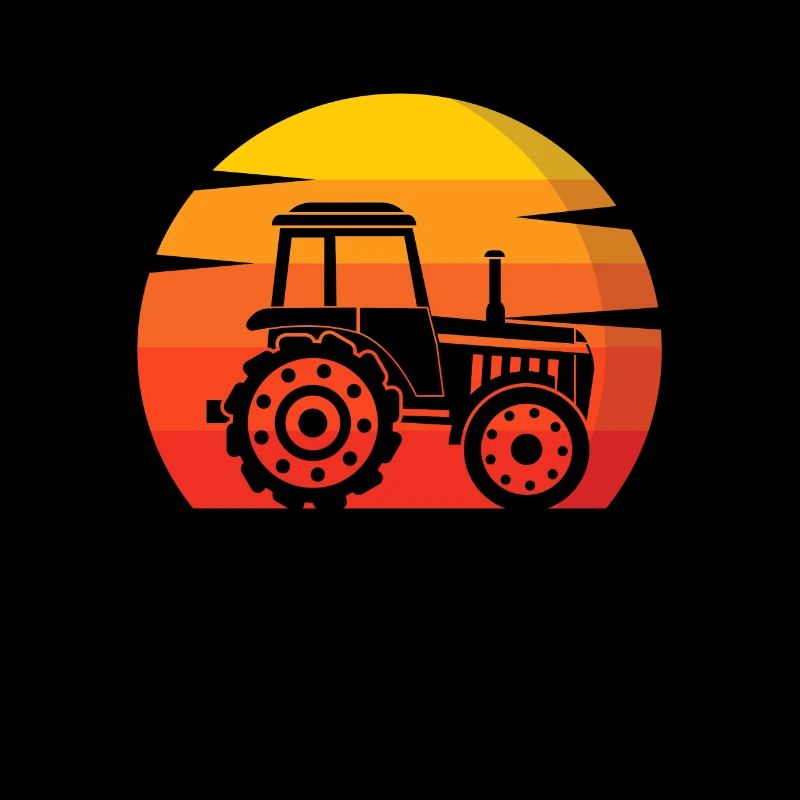 Traktor Bauer Trekker sunset Retro Geschenk