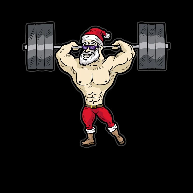Weihnachtsmann BODY BUILDER Gewichtheber