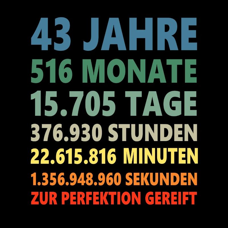 43. Geburtstag 43 Jahre 43ter Geburtstagsgeschenk