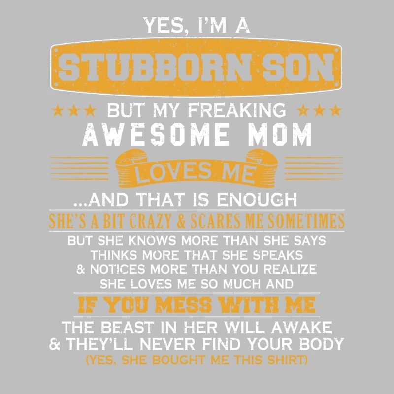 Ich bin ein hartnäckiger Sohn von Awesome Mom Funn