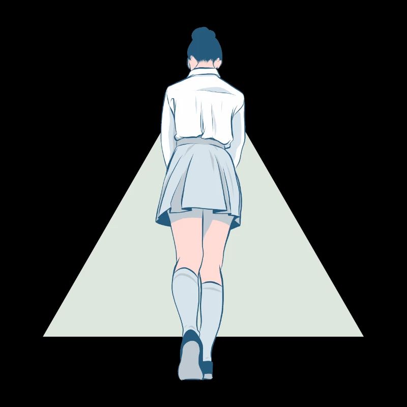 Écolière en uniforme et triangle