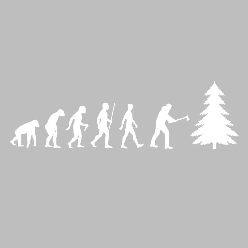 Förster Evolution Holzfäller Waldarbeiter