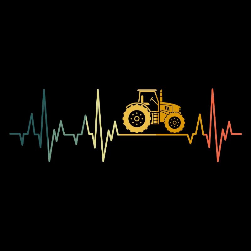 Tractor heartbeat farmer farmer retro
