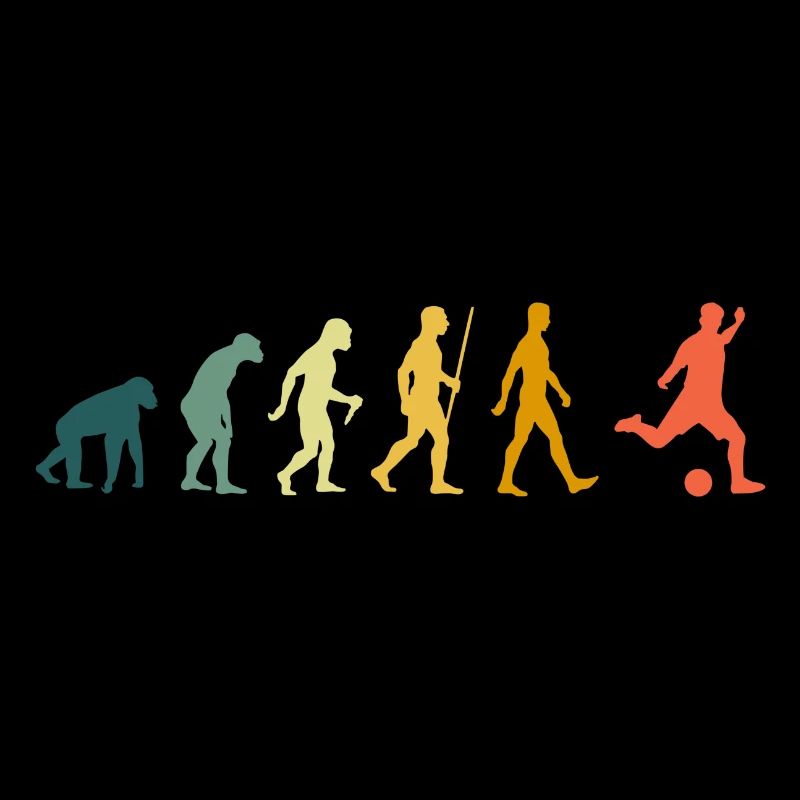 Fußball Evolution Fußballspieler Retro