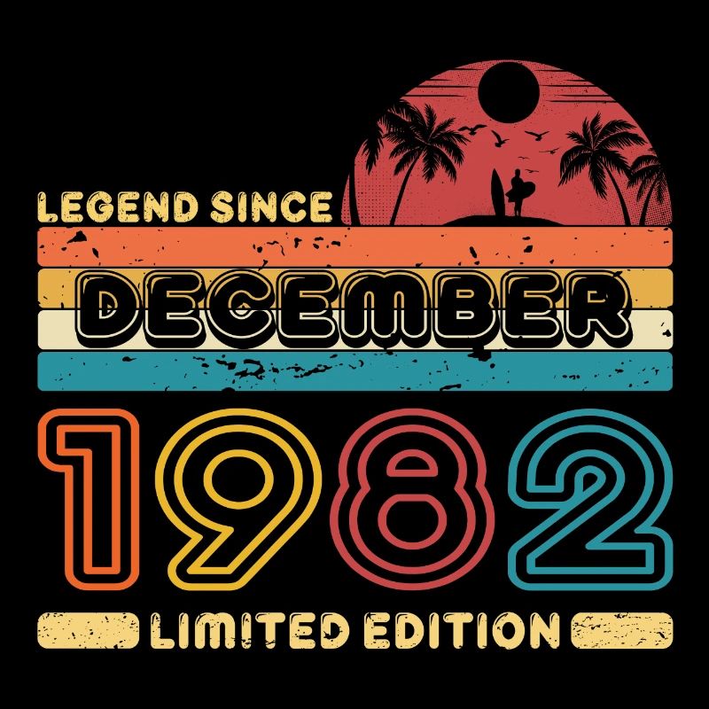 Anniversaire 1982 December Retro Legend Since Palme