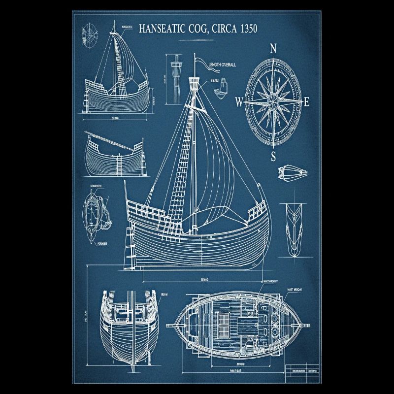 Hanseatic Cog Blueprint | Historical building plan