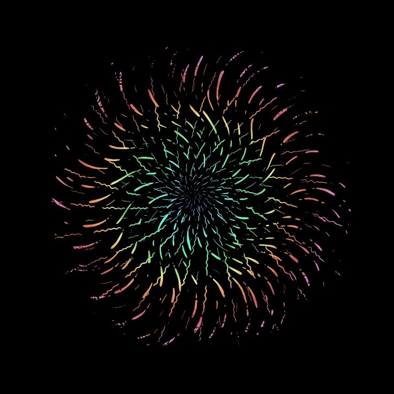 Psychedelisch Regenbogen Strahlen Sonne