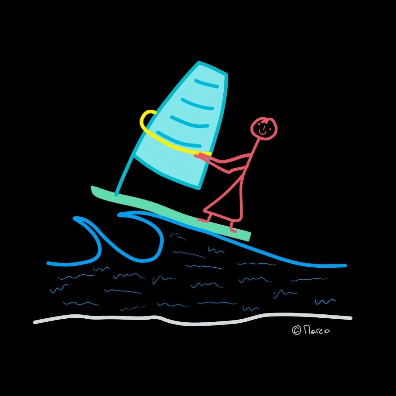 Figures de bâton de planche à voile, activité de l'eau de sport