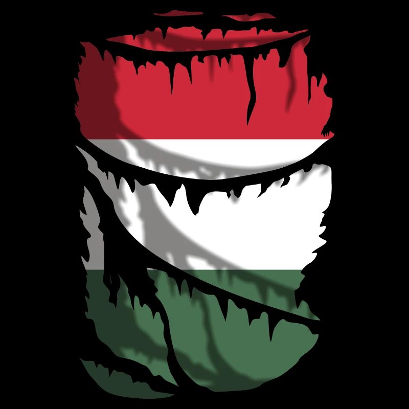 Flagge Ungarns, zerbrochener oder zerrissener Stoffeffekt