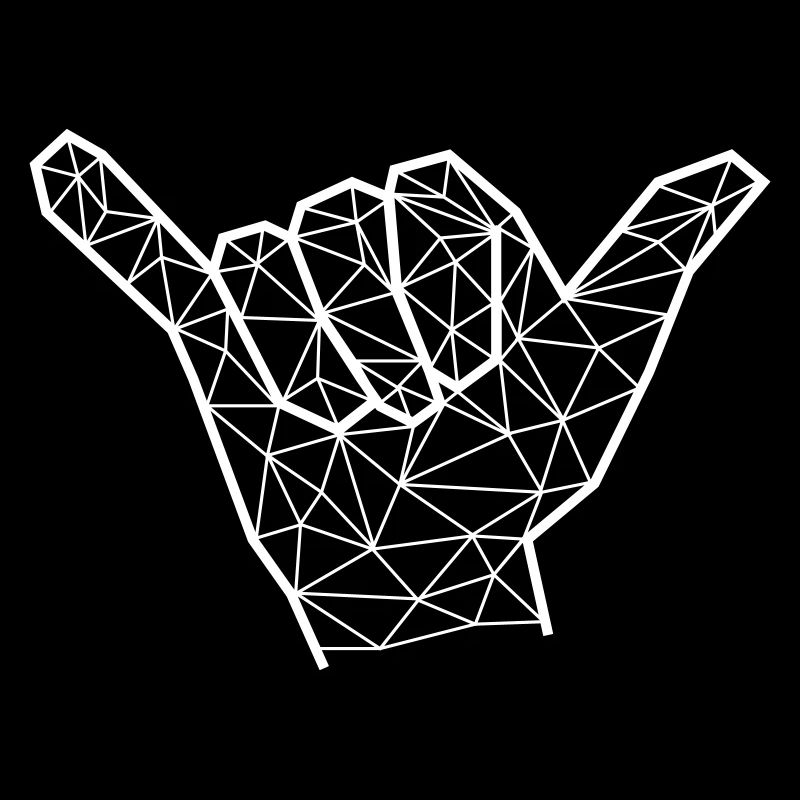 hand shaka geometric surf