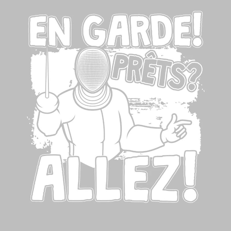 Fencing en garde with epee