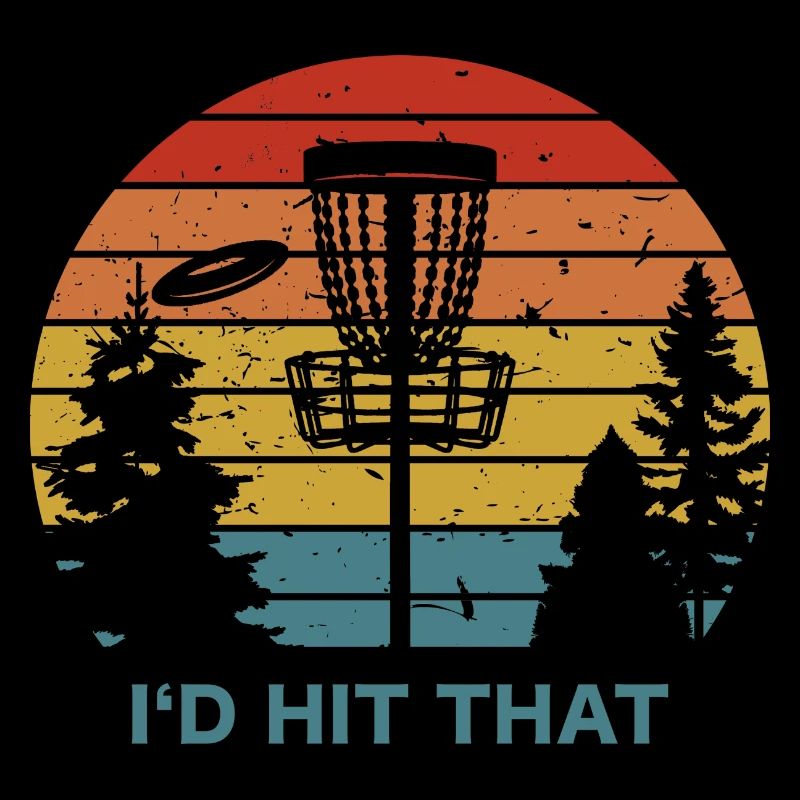 I'D Hit That Retro Disc Golf Discgolfer Frisbee