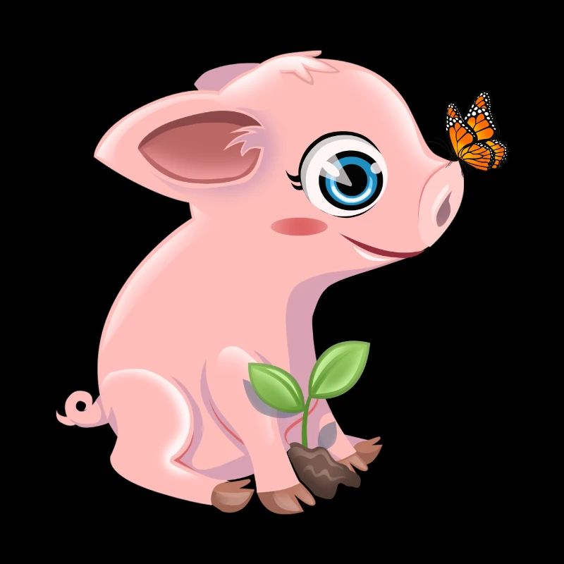 Cochon avec un papillon