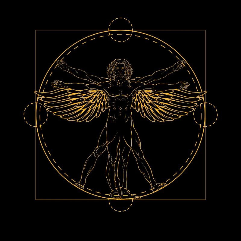 Vitruvian man wing Leonardo Da Vinci