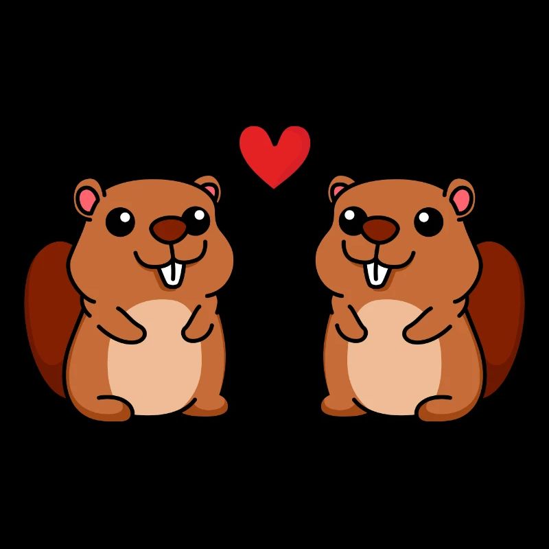 Biber Comic Paar liebe