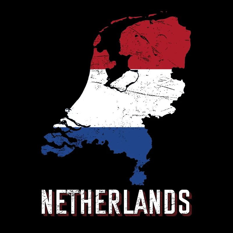 Netherlands flag country shape