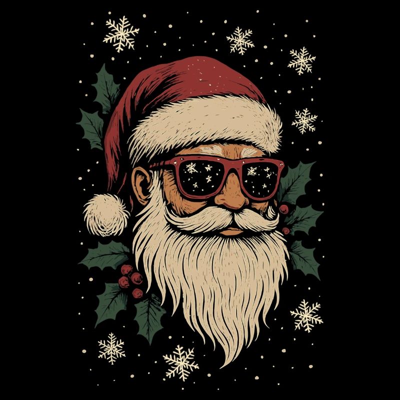 Cooler Weihnachtsmann mit Sonnenbrille Weihnachten
