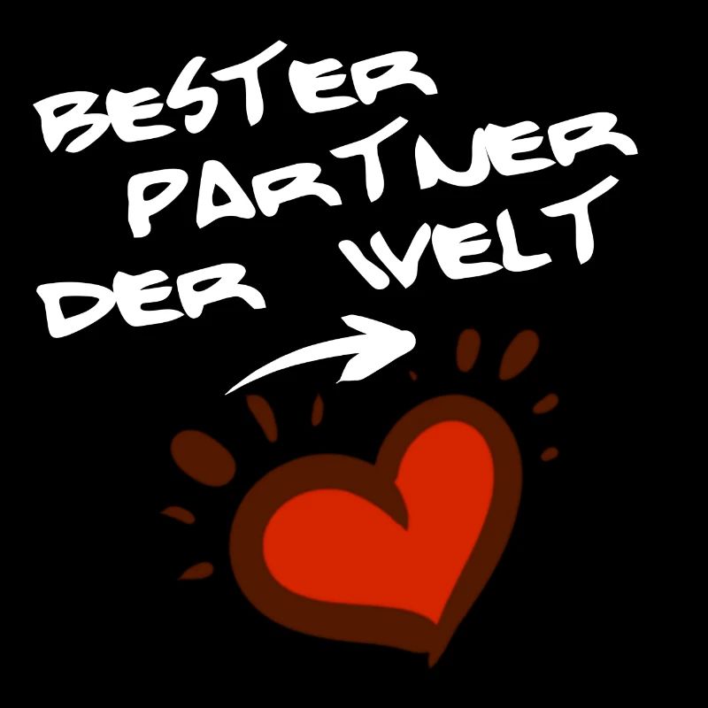 Bester Partner der Welt, Coupleshirt weiße Schrift