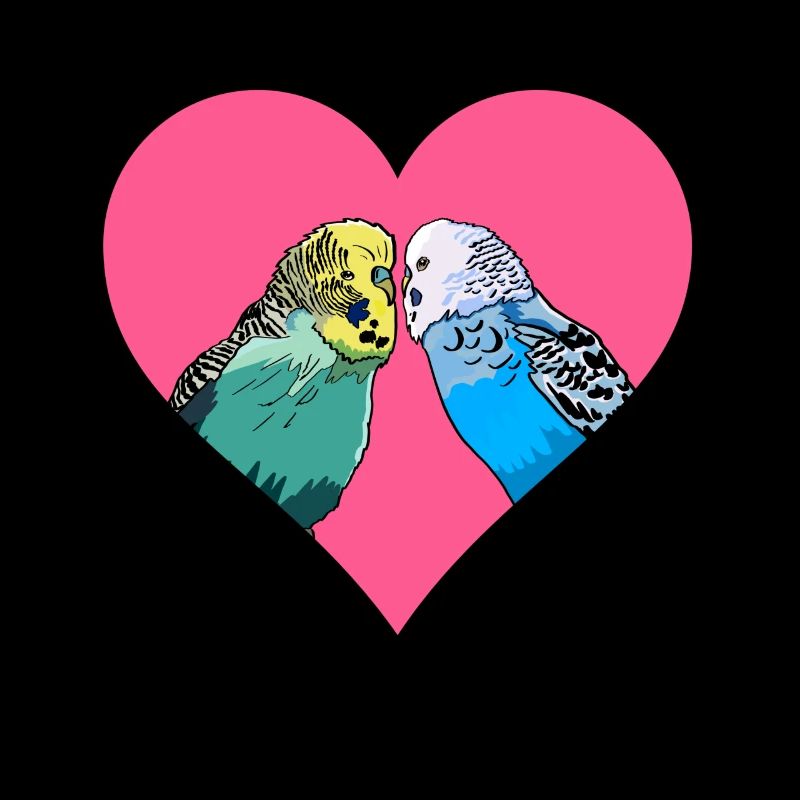 Conception d'amour avec des perruches colorées