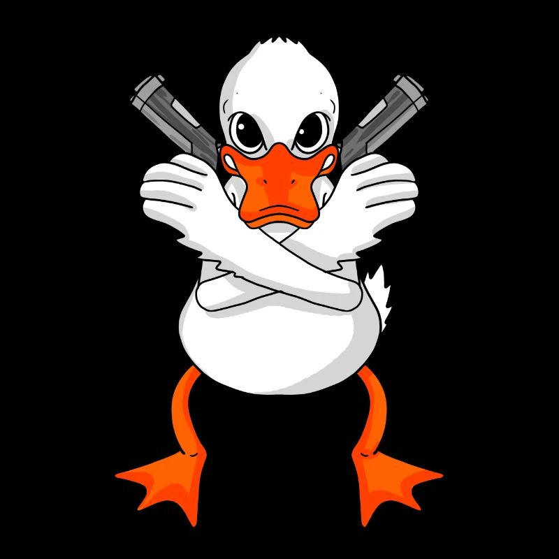 Ente mit Pistole