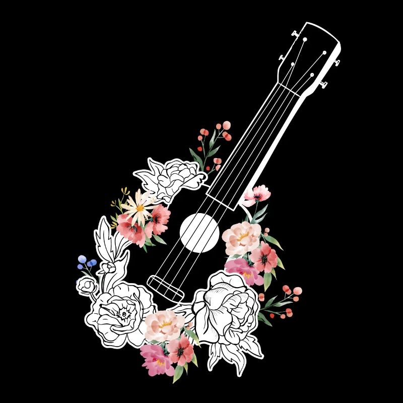 Ukulele mit Blumen Geschenk