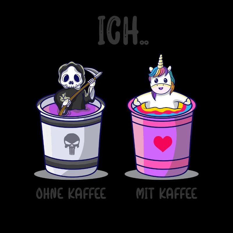 Ich ohne Kaffee Ich mit Kaffee Kaffetrinker Spruch