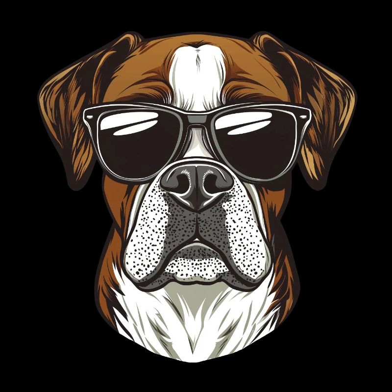 cooler Boxer Hund mit Sonnebrille