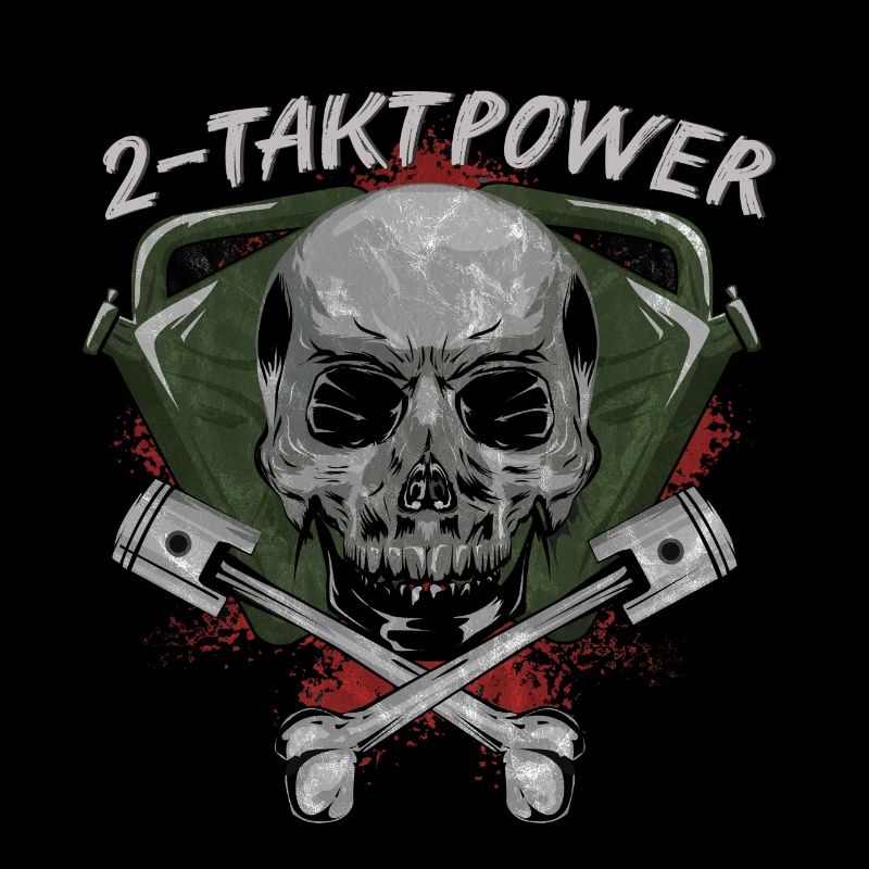 2 stroke power skull skull piston