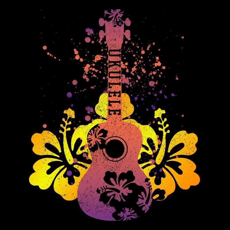 Ukulele - cadeau d'hibiscus d'Hawaï