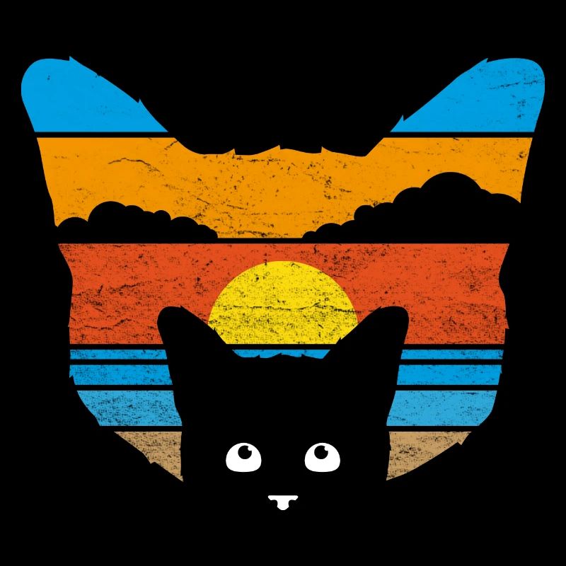 Coucher de soleil chat