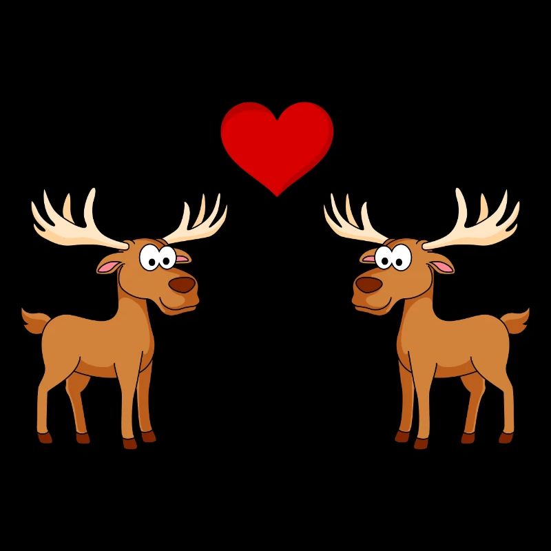 Elch Comic Paar Liebe