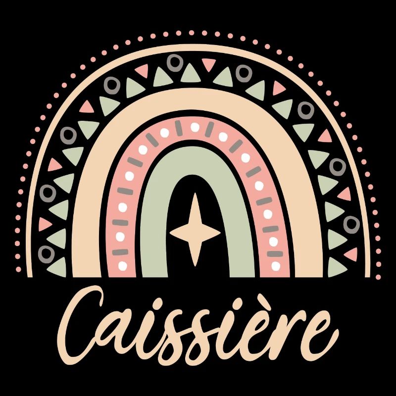 Cadeau Caissière. Boho Rainbow caissière.