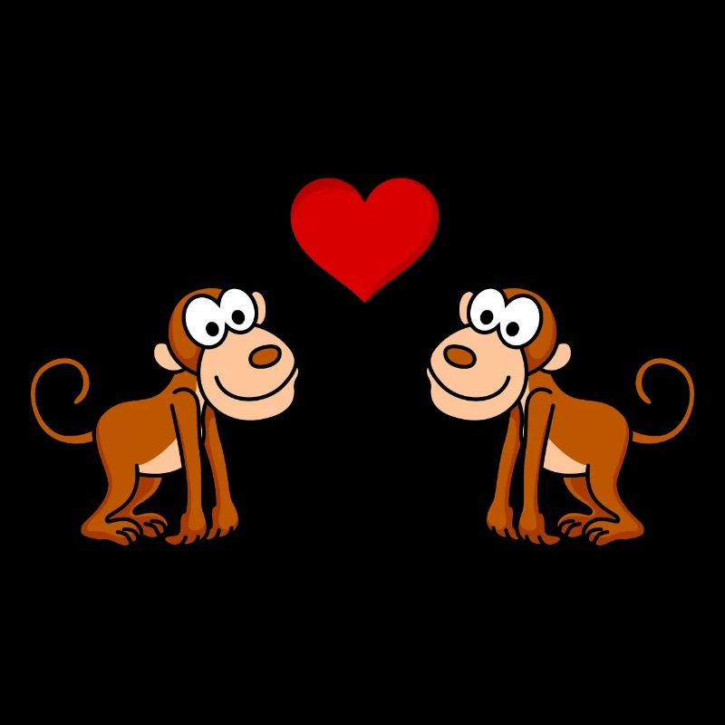 Monkey Comic Couple Love