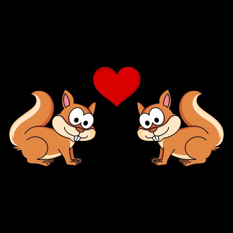 Eichhörnchen Comic Paar Liebe