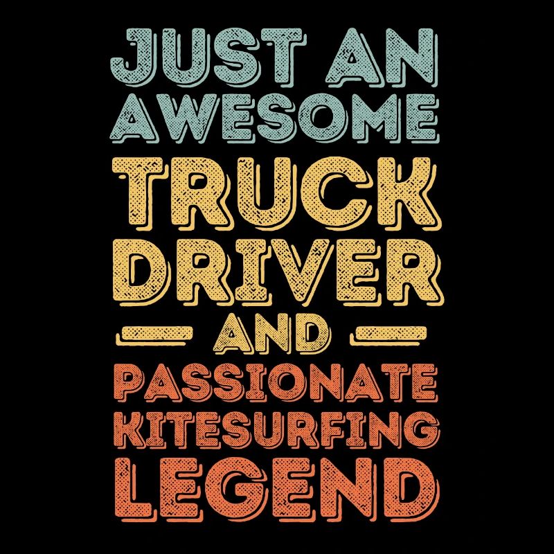 Chauffeur de camion kitesurf rétro