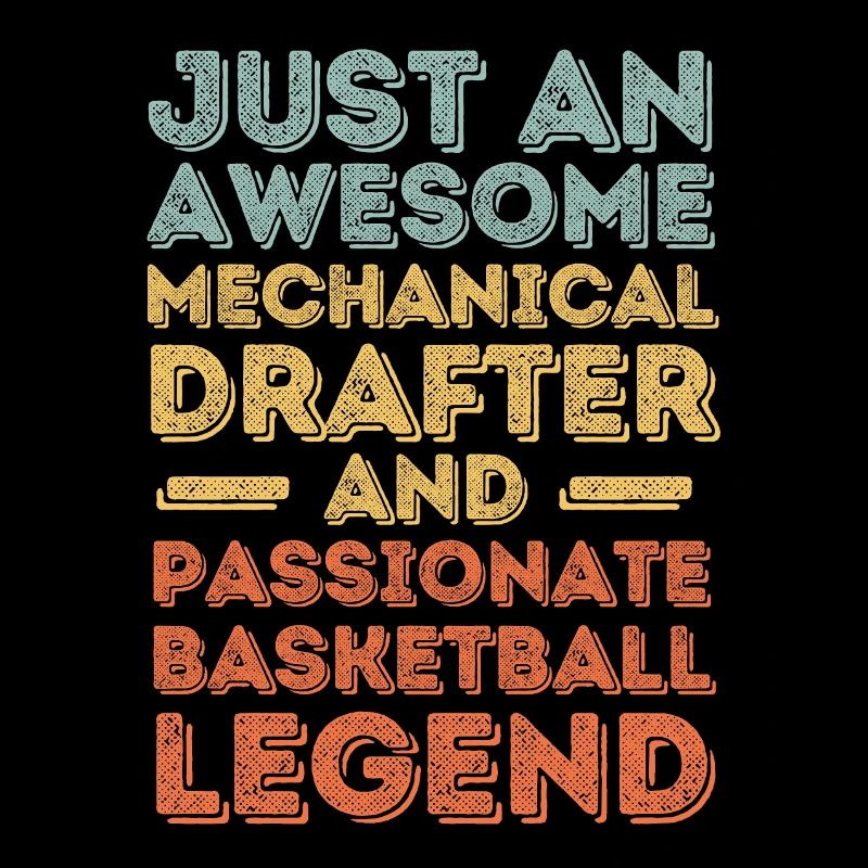 Technischer-Zeichner Basketball retro